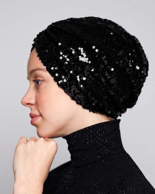 Black sequins Turban