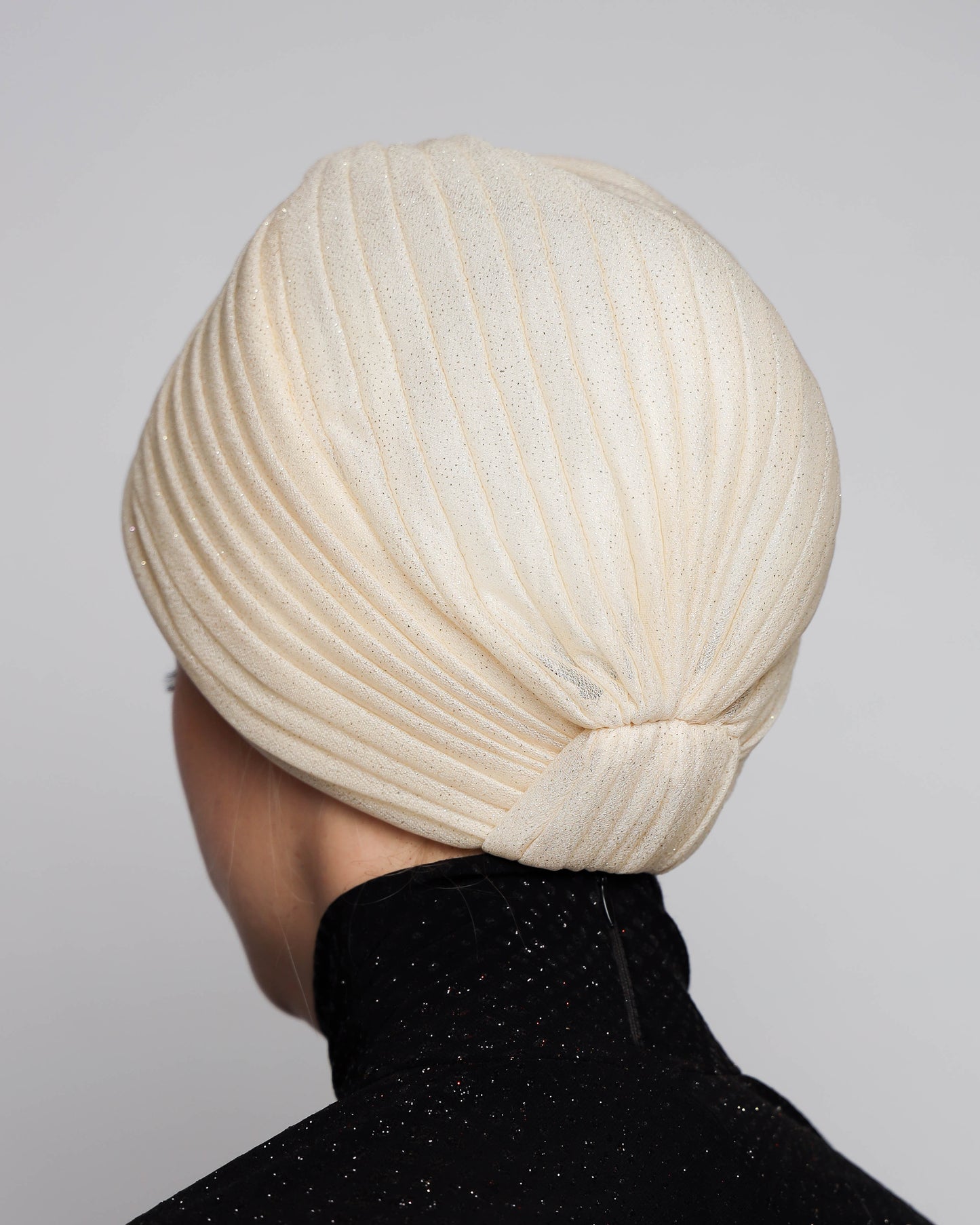 Glittery Pleats Turban