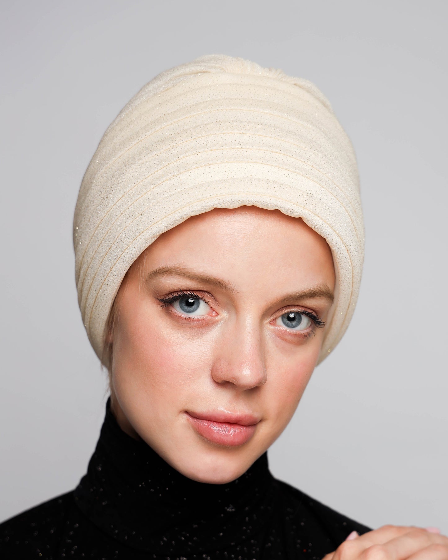 Glittery Pleats Turban