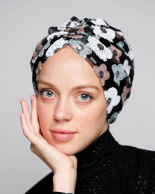 Floral sequins Turban