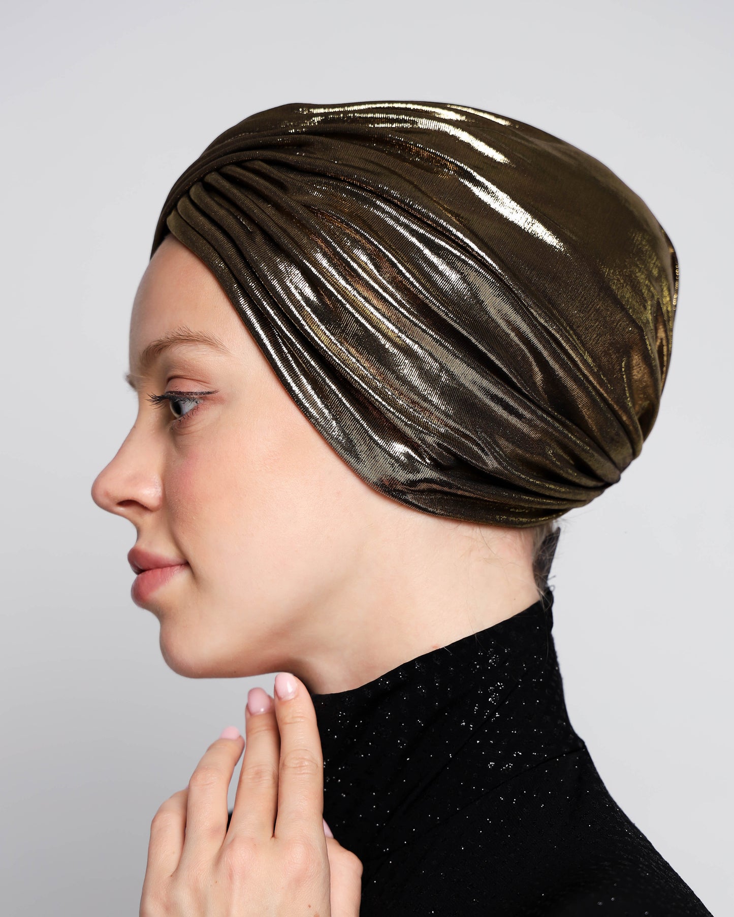 Pleats Metallic Turban