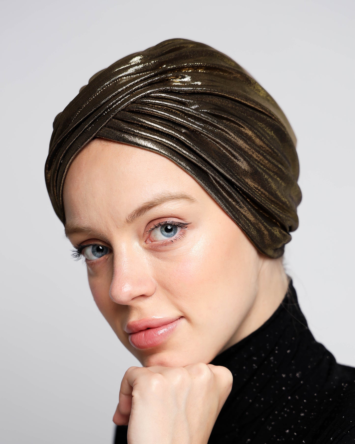 Pleats Metallic Turban