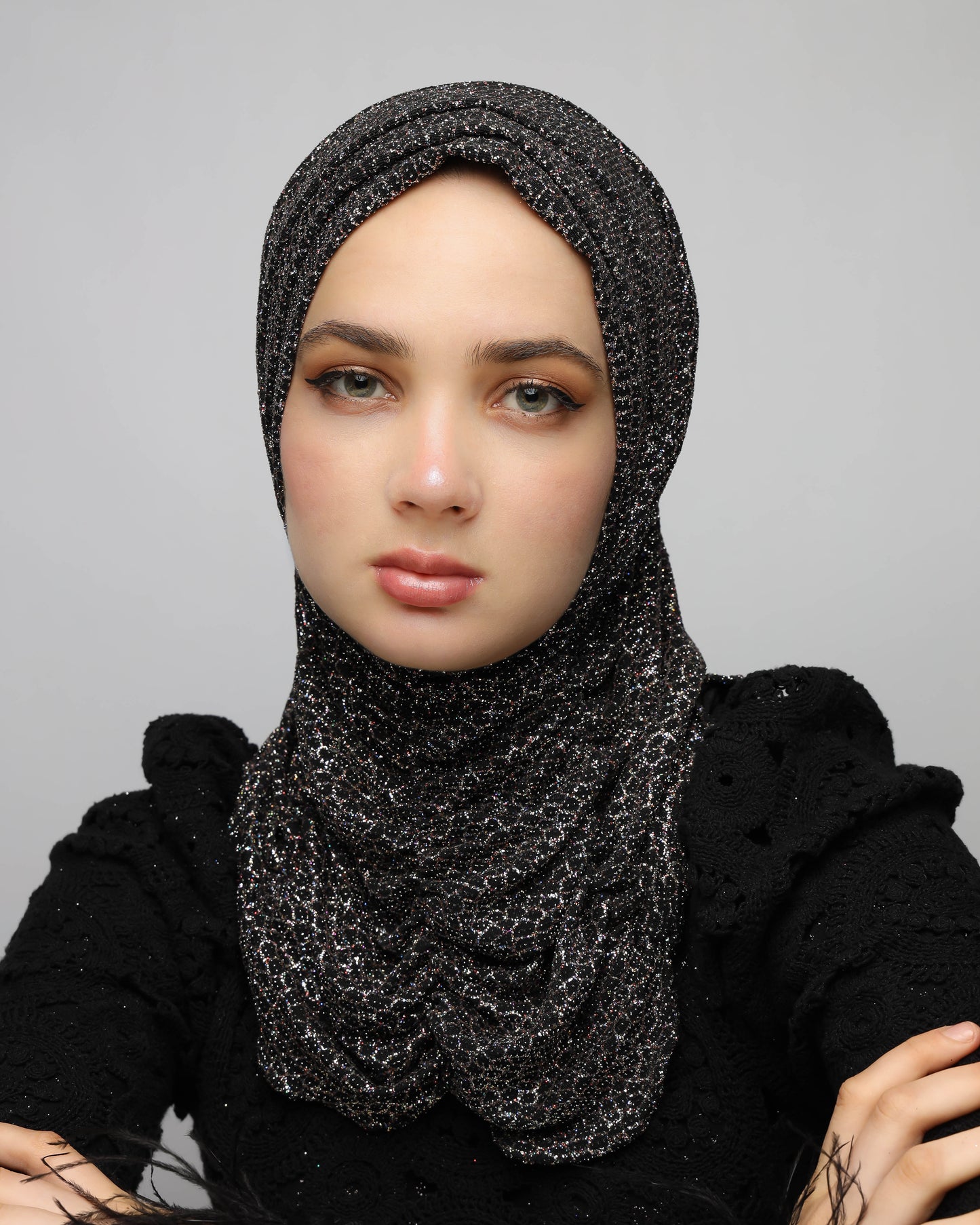 Glittery ready made hijab