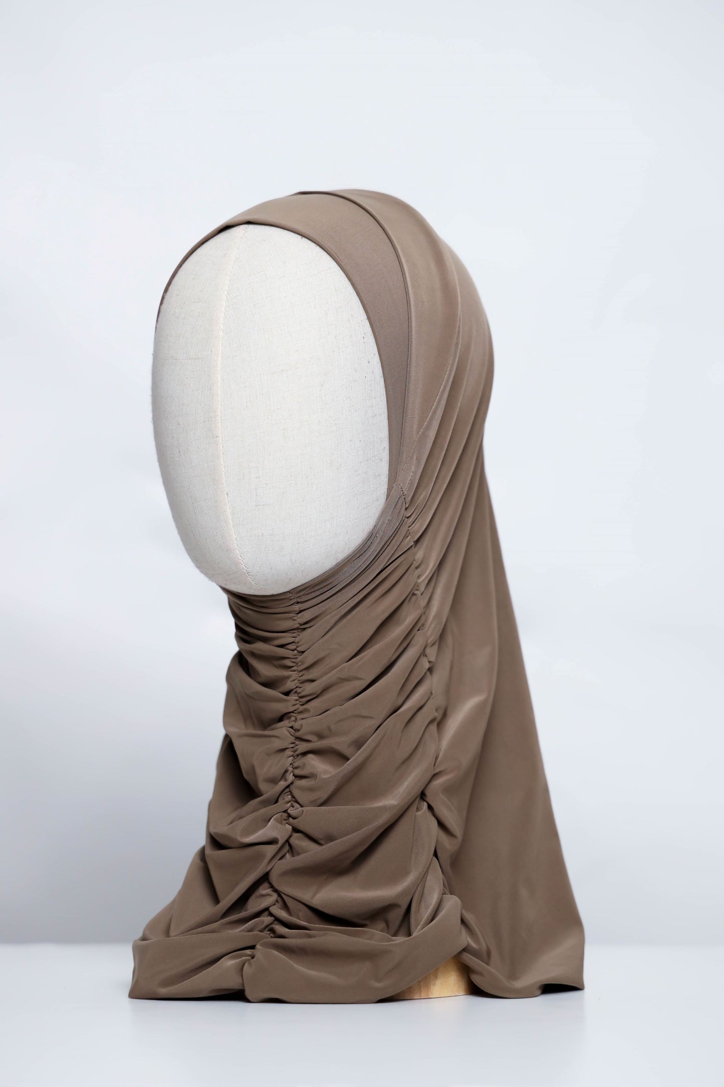 Plain Gathering Ready-made Hijab