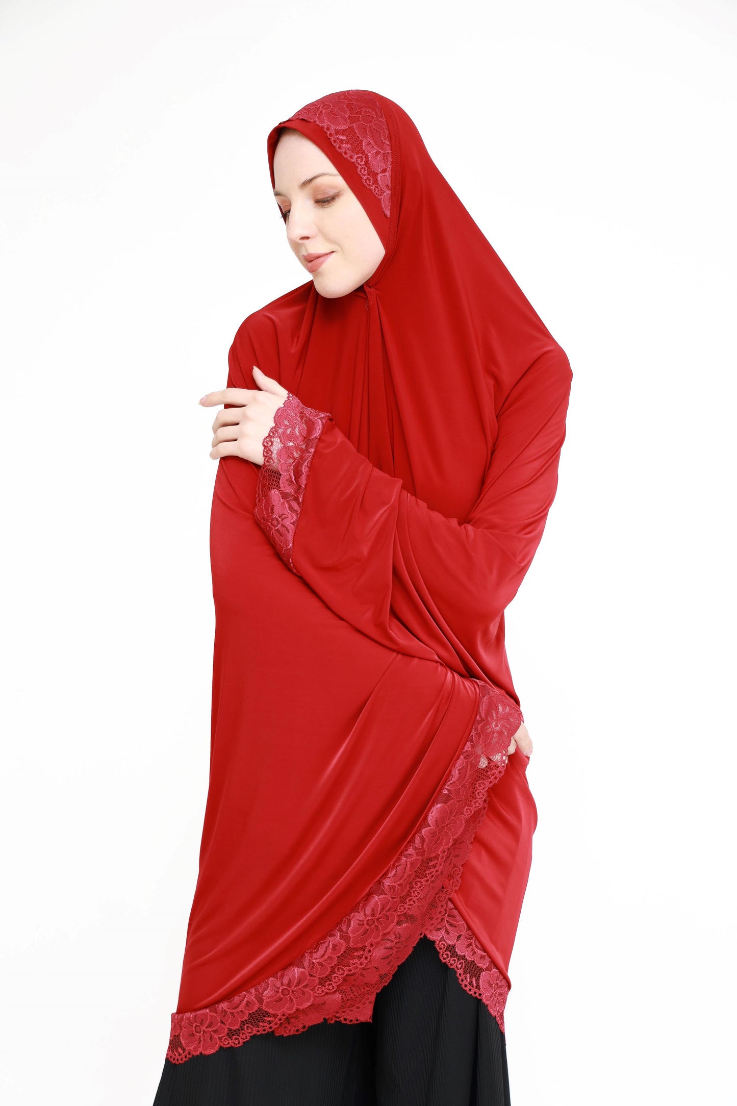 Lace praying hijabs