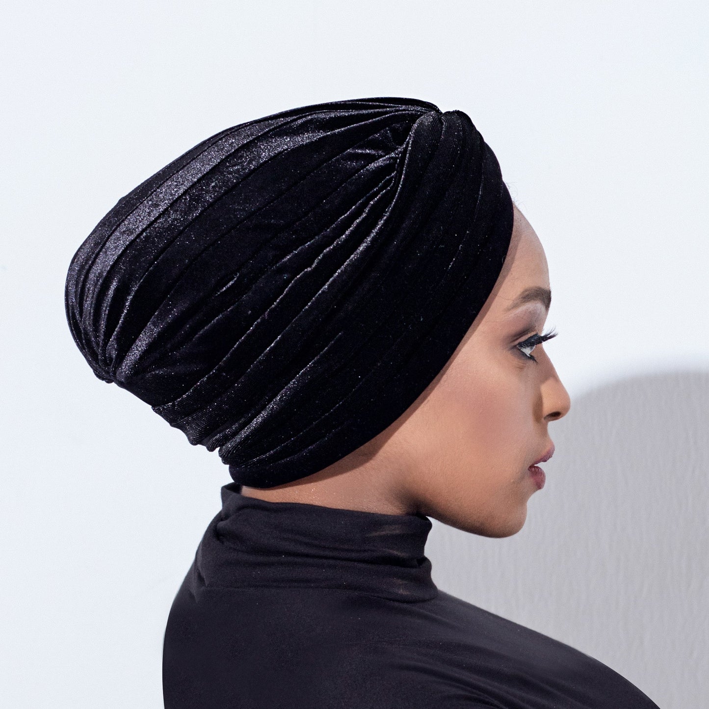 Black velvet turban