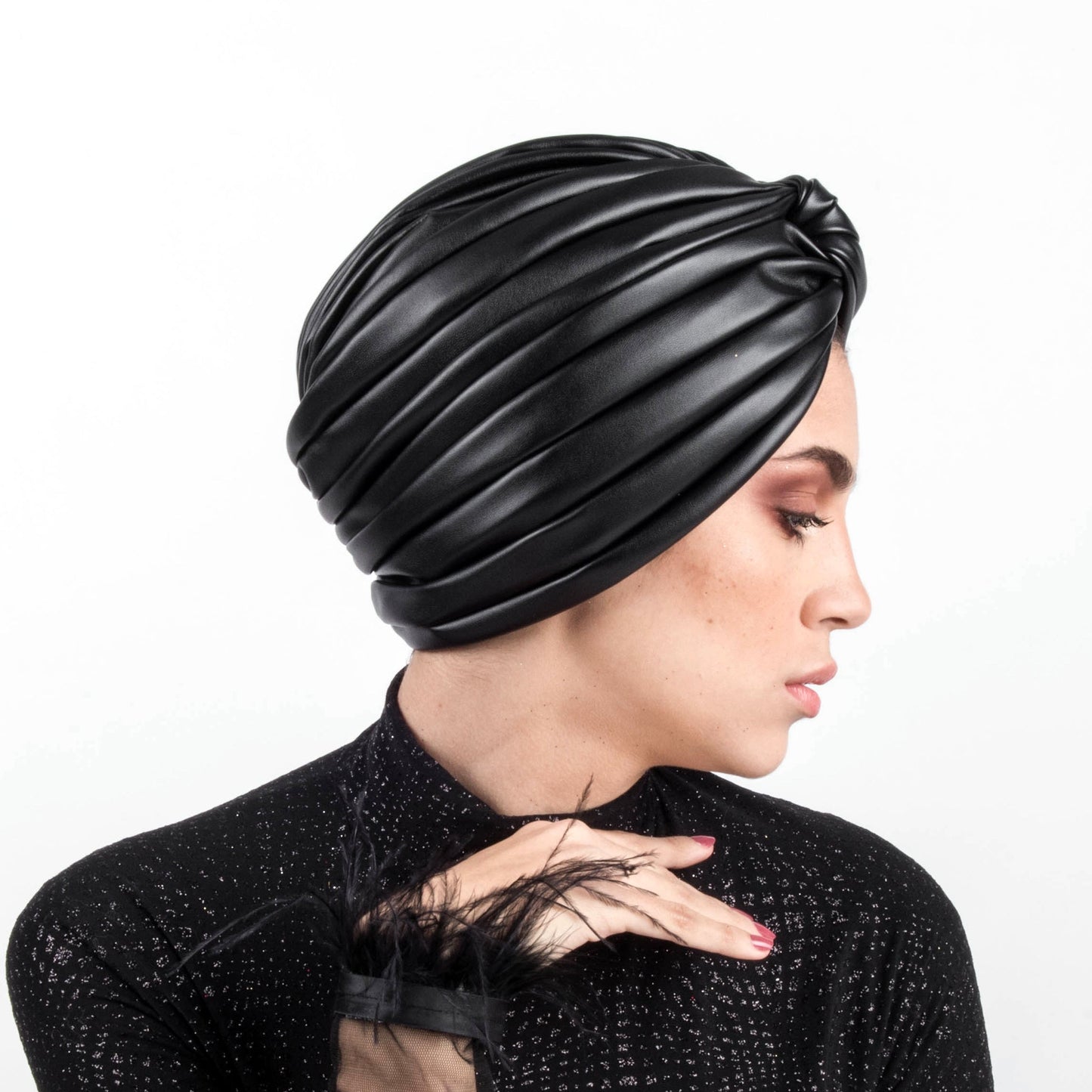 Twisted leather turban