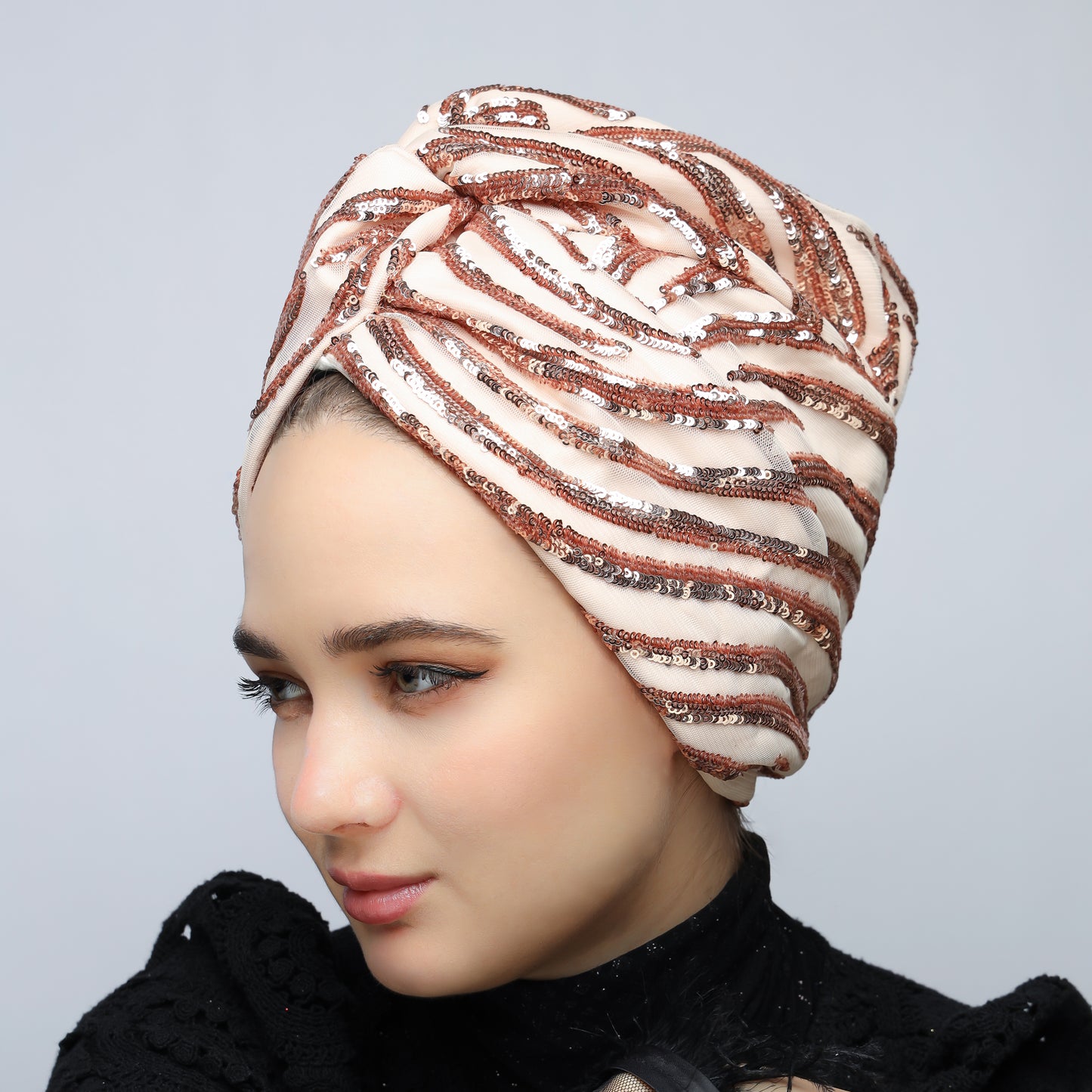 Twisted Sequin Turban