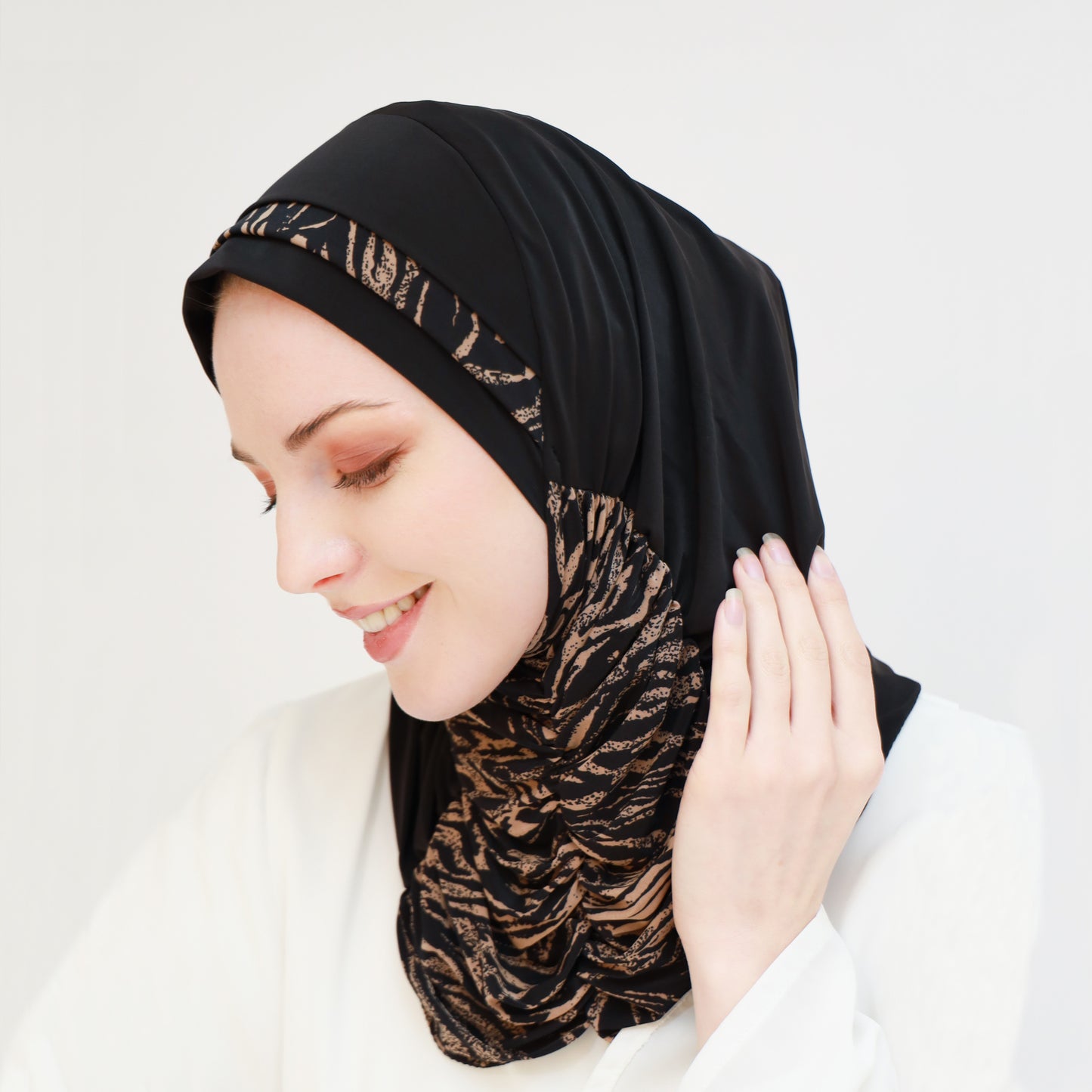 Printed Gathering Ready-made Hijab