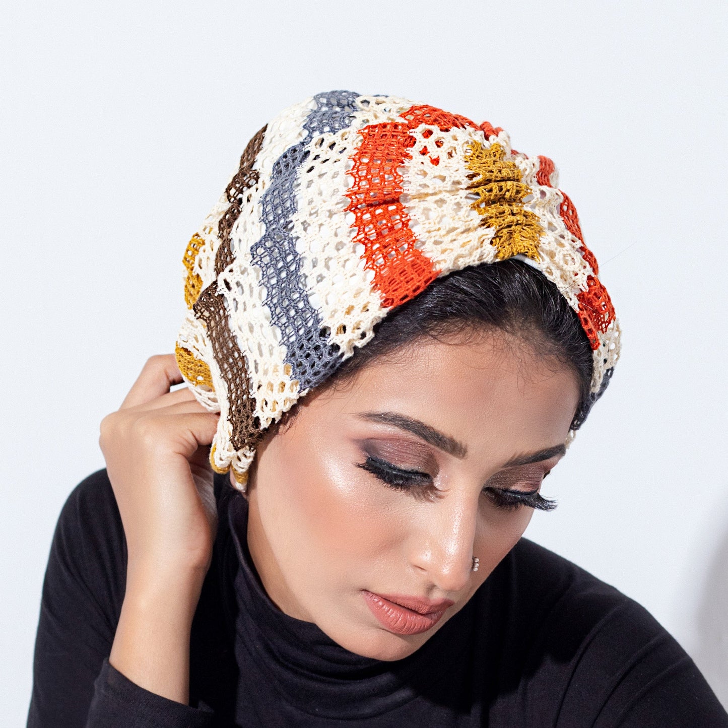 Colorful knitting Turban 01